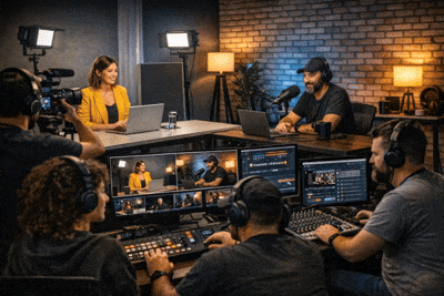 Produtora de Vídeo para lives, transmissões e podcasts