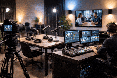 Produtora de vídeo para lives, transmissões e podcasts